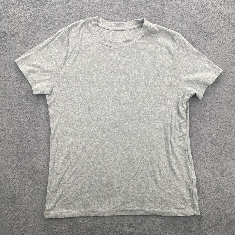 Banana Republic Ribbed Tee Womens XL Gray Short Sleeve Cotton Modal Crewneck